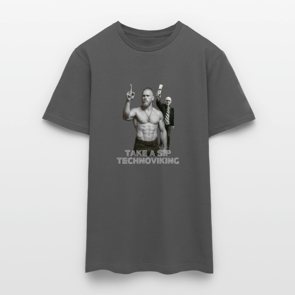Take a sip Technoviking - Männer T-Shirt - Anthrazit