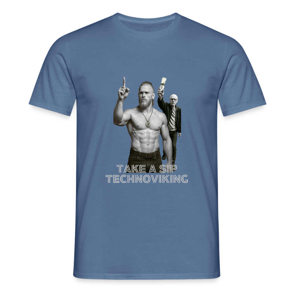 Take a sip Technoviking - Männer T-Shirt - Taubenblau 