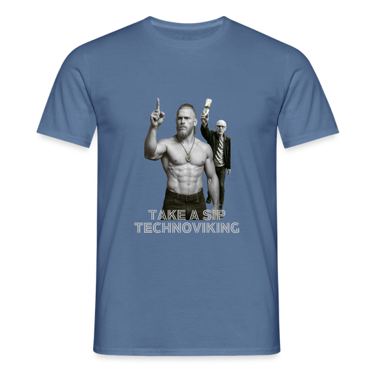 Take a sip Technoviking - Männer T-Shirt - Taubenblau 
