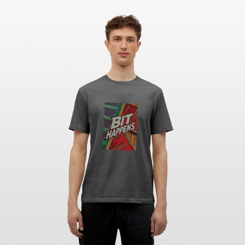 Bit Happens - Männer T-Shirt - Anthrazit