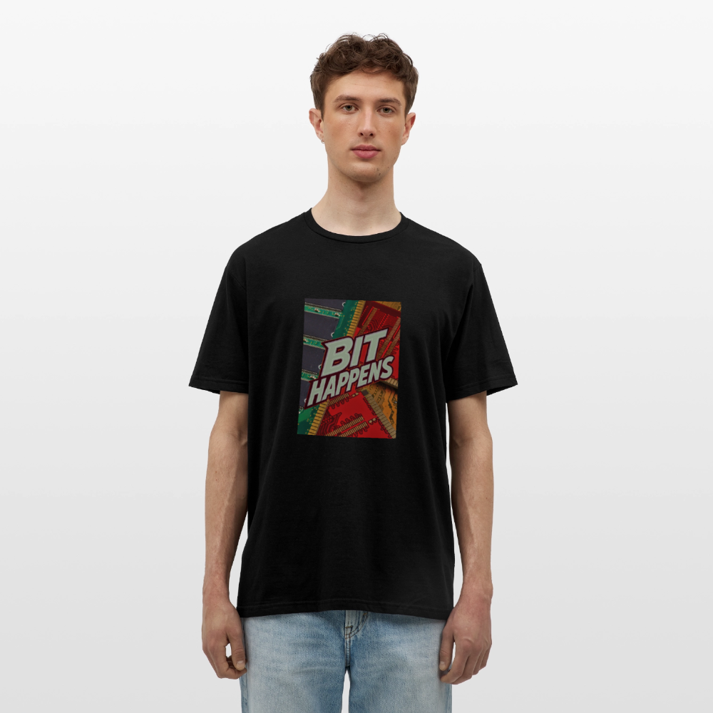 Bit Happens - Männer T-Shirt - Schwarz