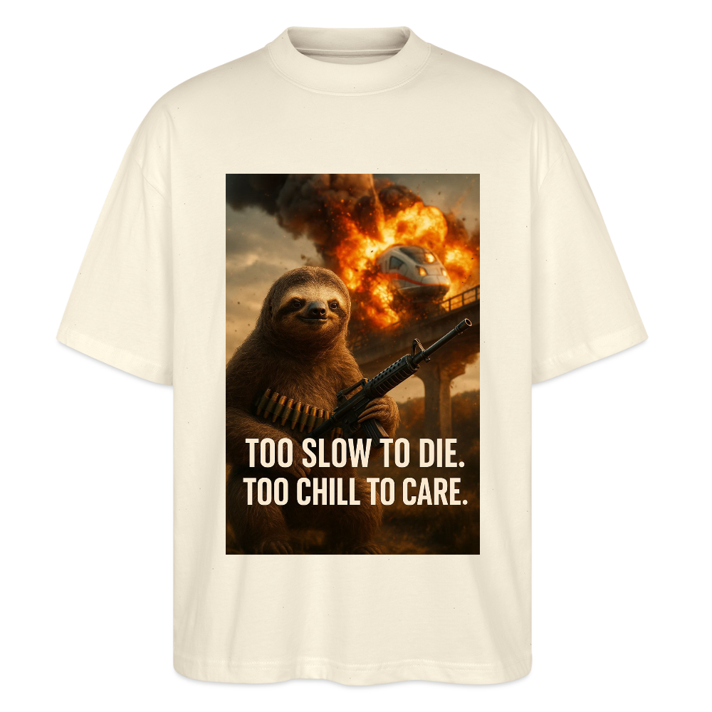 Slow sloth to chill to care - Stanley/Stella Oversized Unisex Bio T-Shirt Blaster - Weißgrau