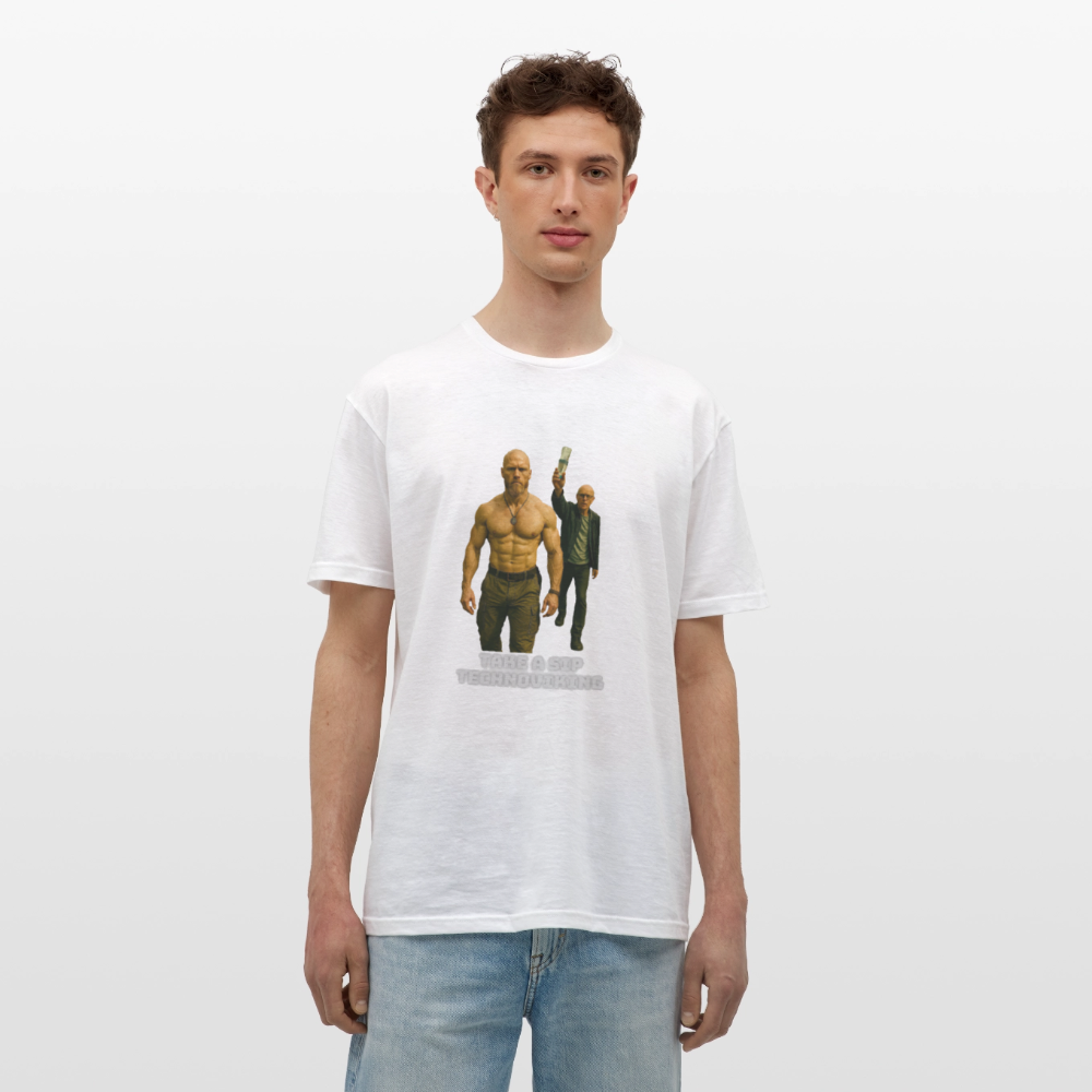 Take a sip Technoviking - Männer T-Shirt - Weiß