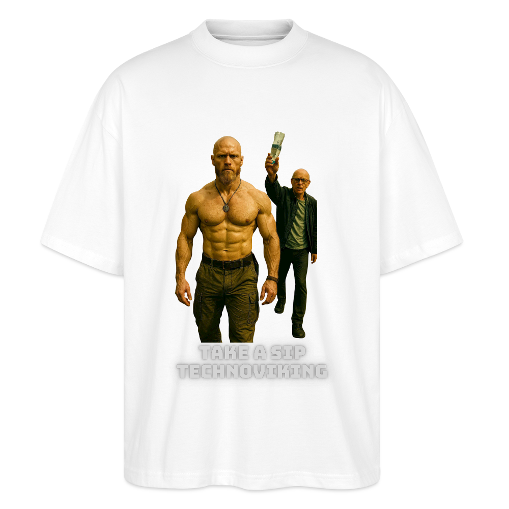 Take a sip Technoviking! - Stanley/Stella Oversized Unisex Bio T-Shirt Blaster - Weiß
