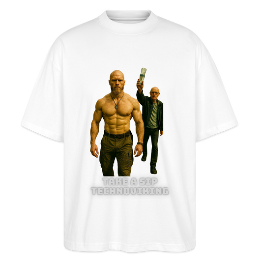 Take a sip Technoviking! - Stanley/Stella Oversized Unisex Bio T-Shirt Blaster - Weiß
