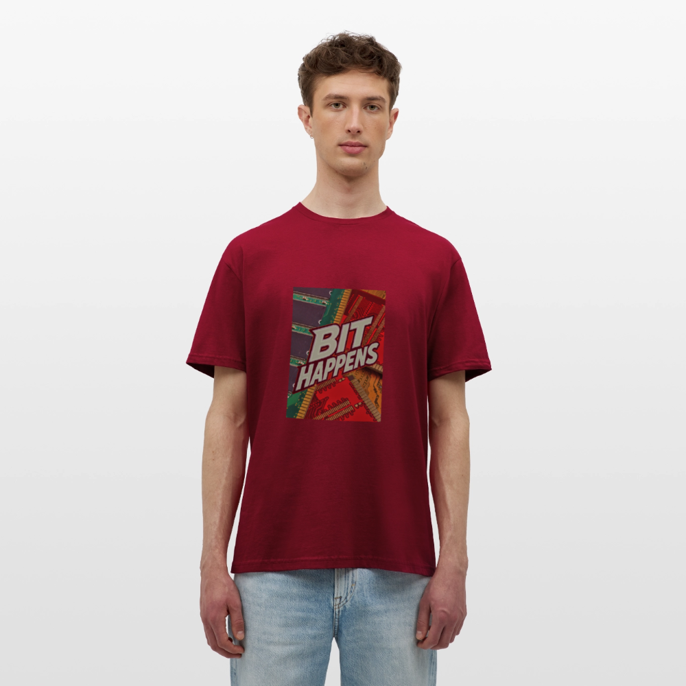 Bit Happens - Männer T-Shirt - Ziegelrot