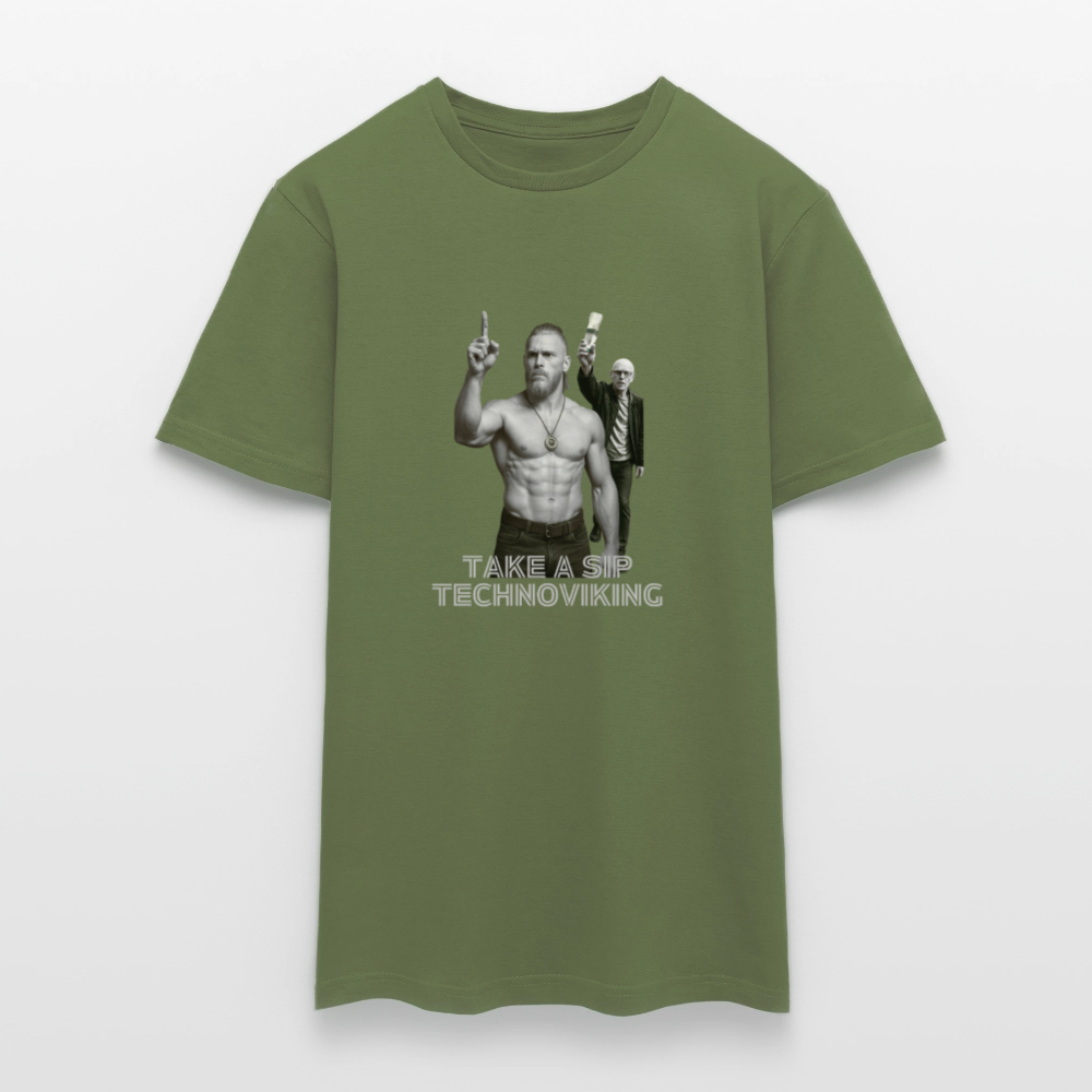 Take a sip Technoviking - Männer T-Shirt - Militärgrün