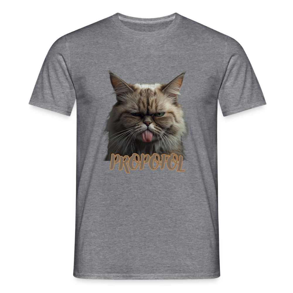 Propofol Cat - Männer T-Shirt - Graphit meliert
