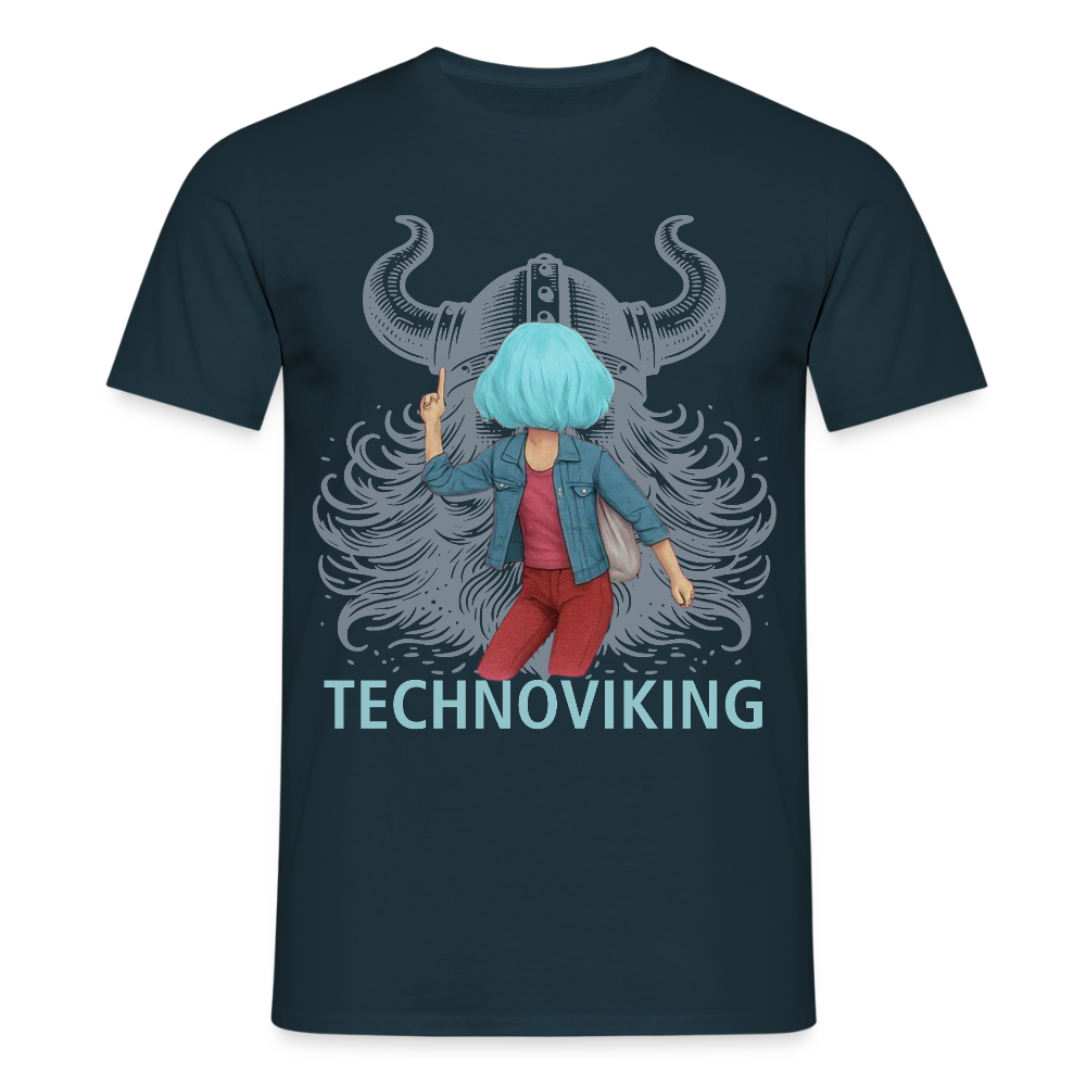 Technoviking rescue moment - Männer T-Shirt - Navy