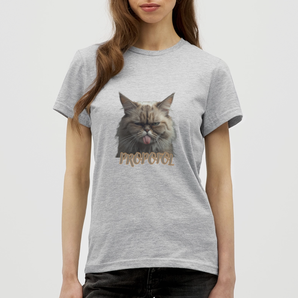 Propofol Cat - Frauen T-Shirt - Grau meliert
