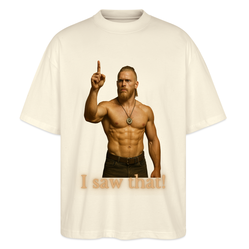 Technoviking - I saw that! - Stanley/Stella Oversized Unisex Bio T-Shirt Blaster - Weißgrau
