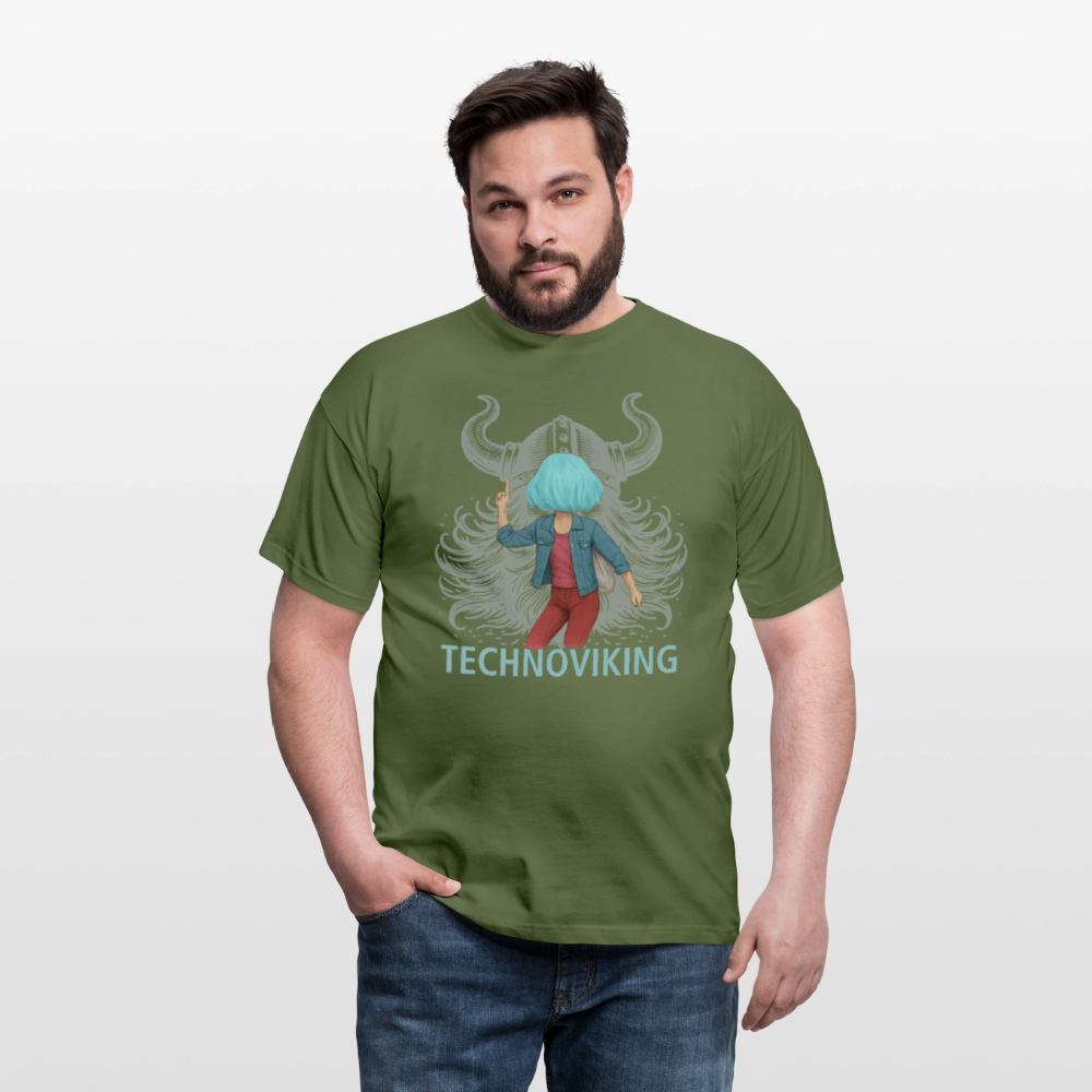 Technoviking rescue moment - Männer T-Shirt - Militärgrün