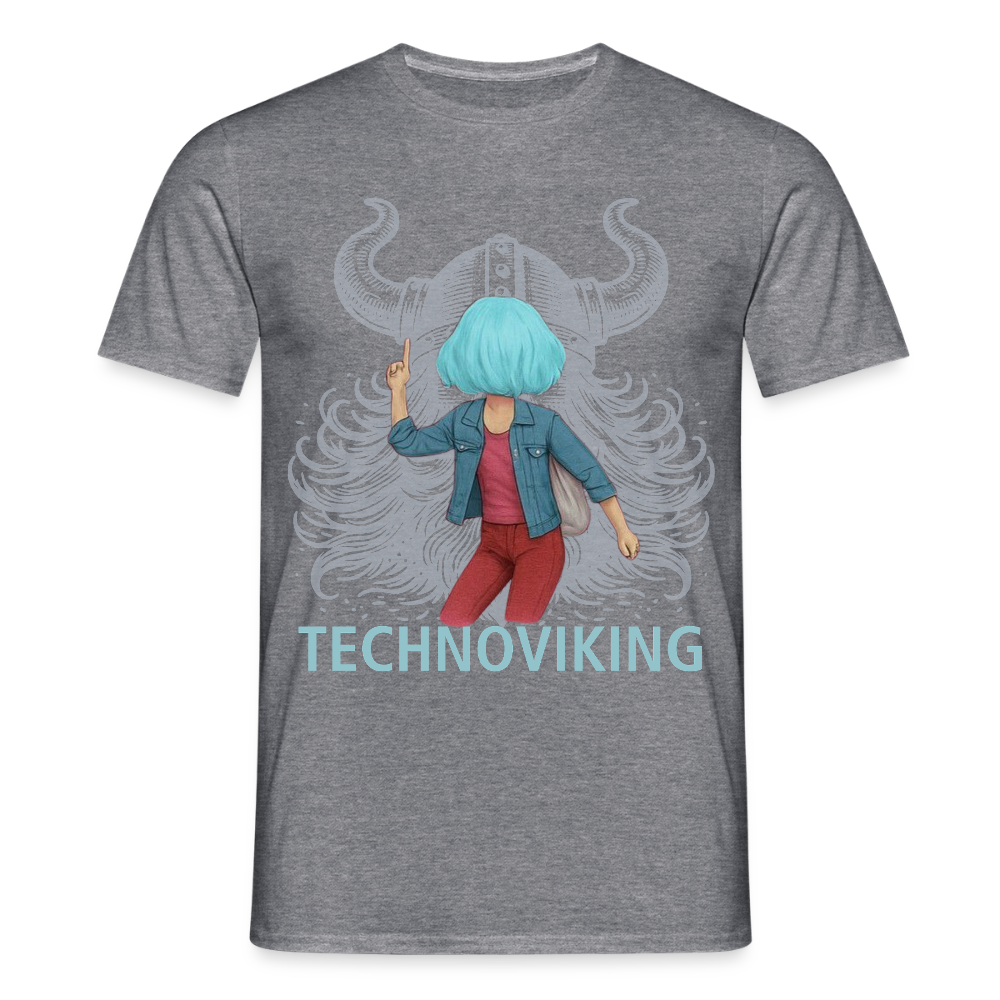 Technoviking rescue moment - Männer T-Shirt - Graphit meliert