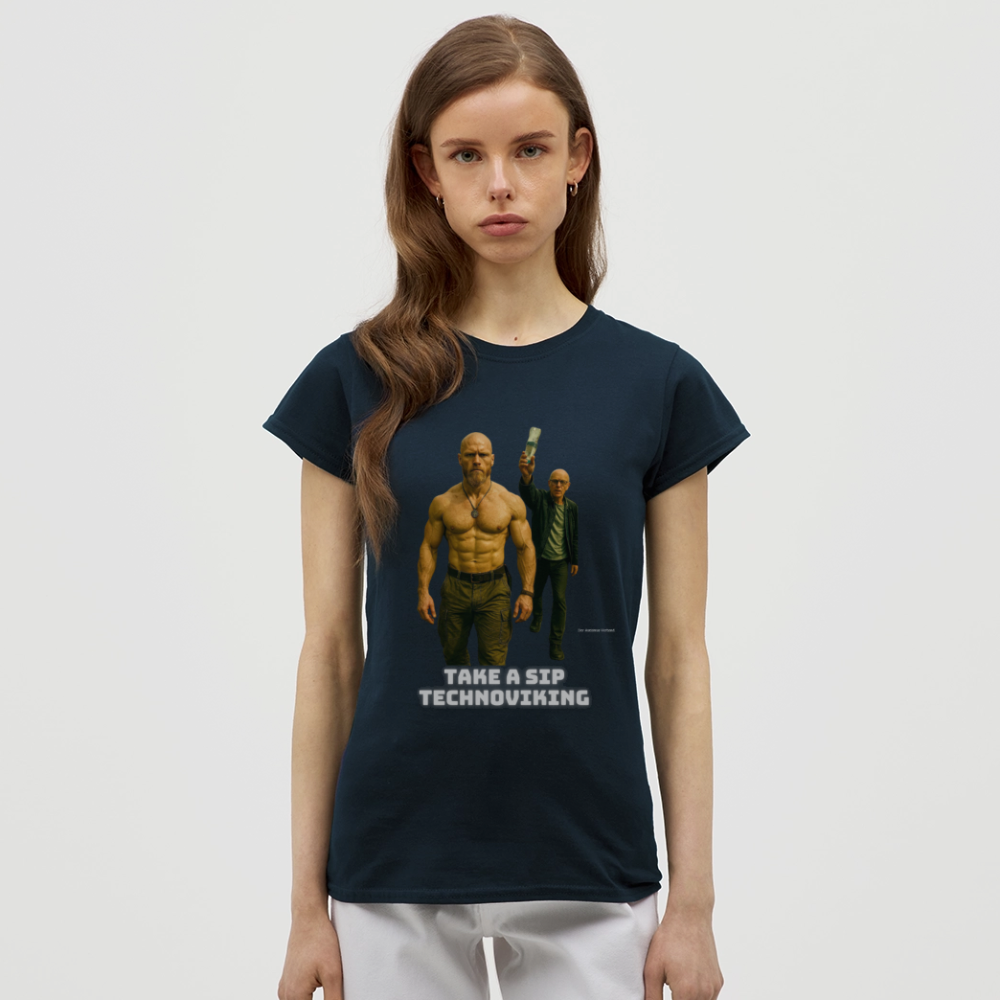 Take a sip Technoviking - Frauen T-Shirt - Navy