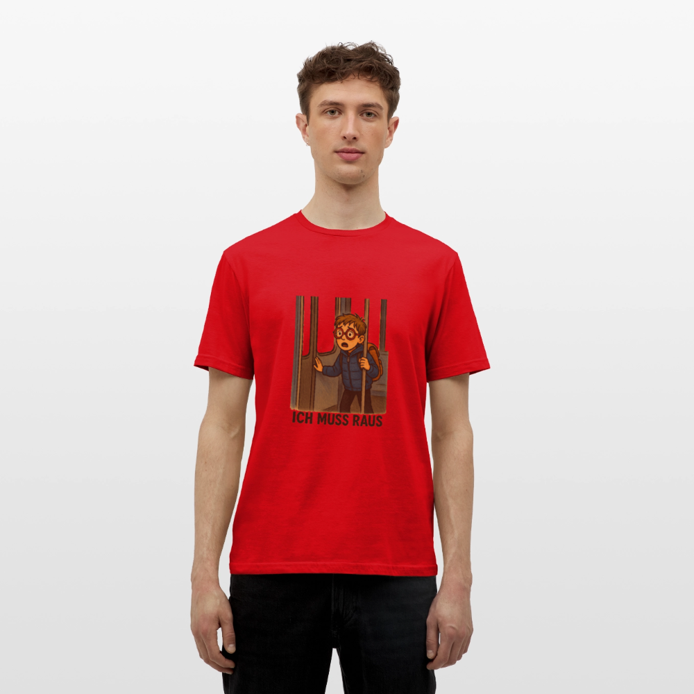 Junge im Bus ich muss raus - Männer T-Shirt - Rot