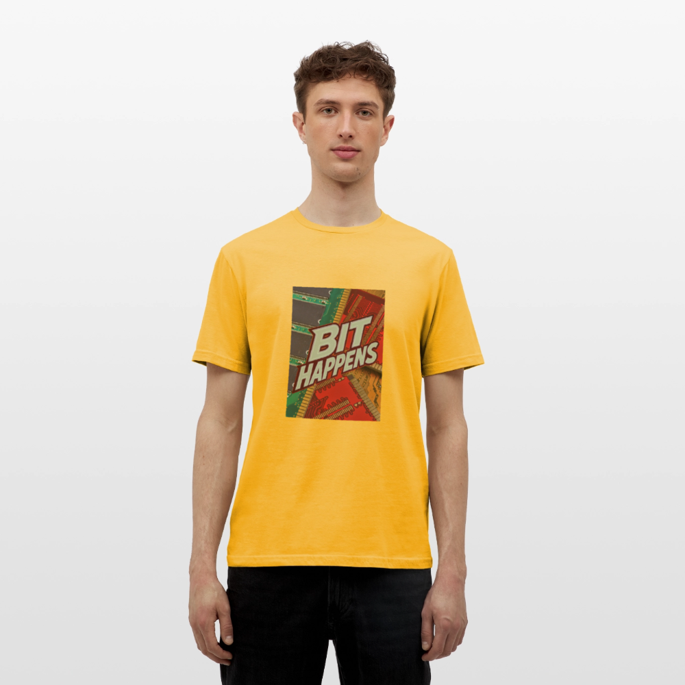 Bit Happens - Männer T-Shirt - Gelb