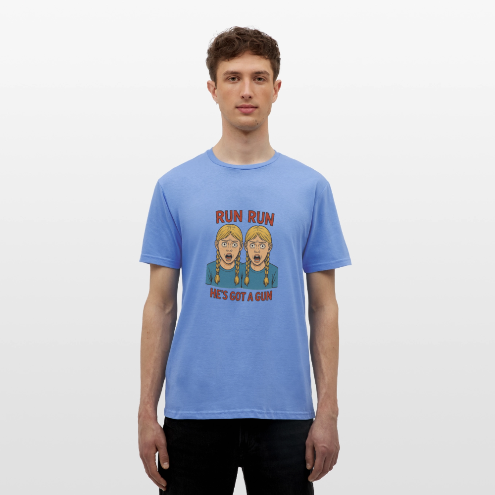 Zwillinge - run he´s got a gun - Männer T-Shirt - carolina blue