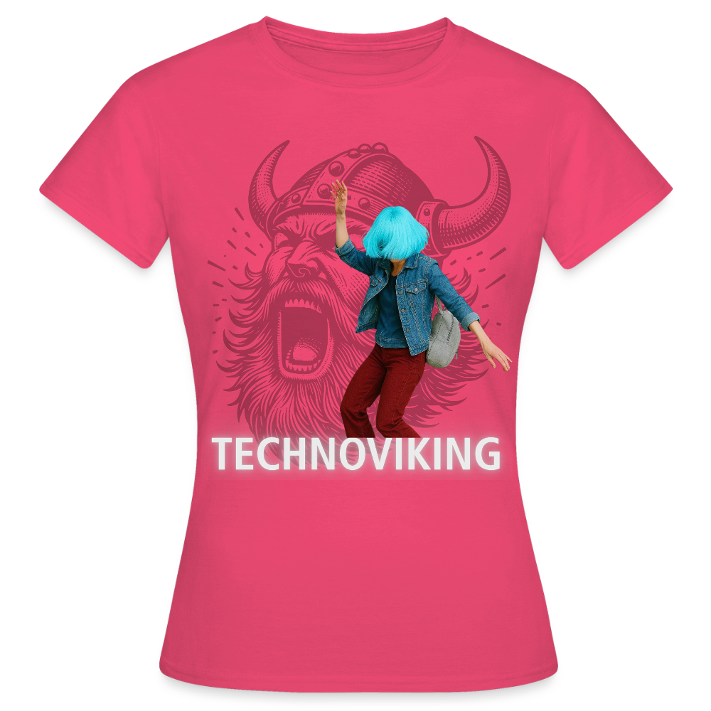 Technoviking protects blue haired girl - Frauen T-Shirt - Azalea