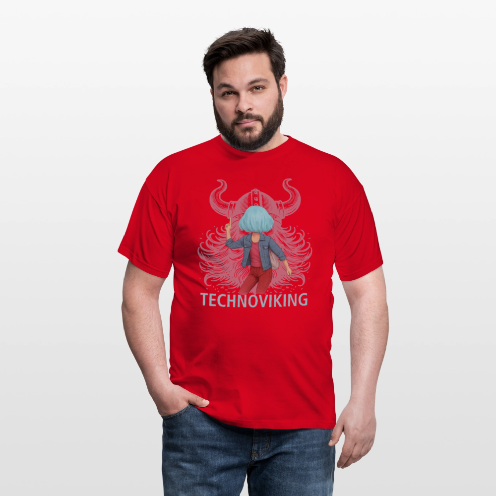 Technoviking rescue moment - Männer T-Shirt - Rot