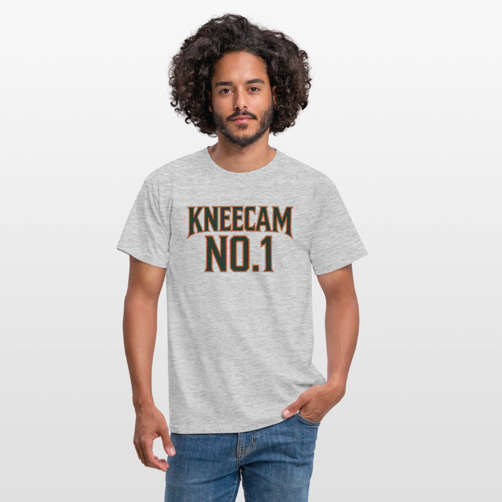 Technoviking-Kneecam No1. - Männer T-Shirt - Grau meliert