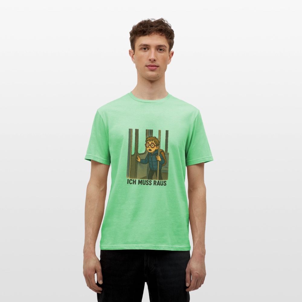 Junge im Bus ich muss raus - Männer T-Shirt - Mintgrün