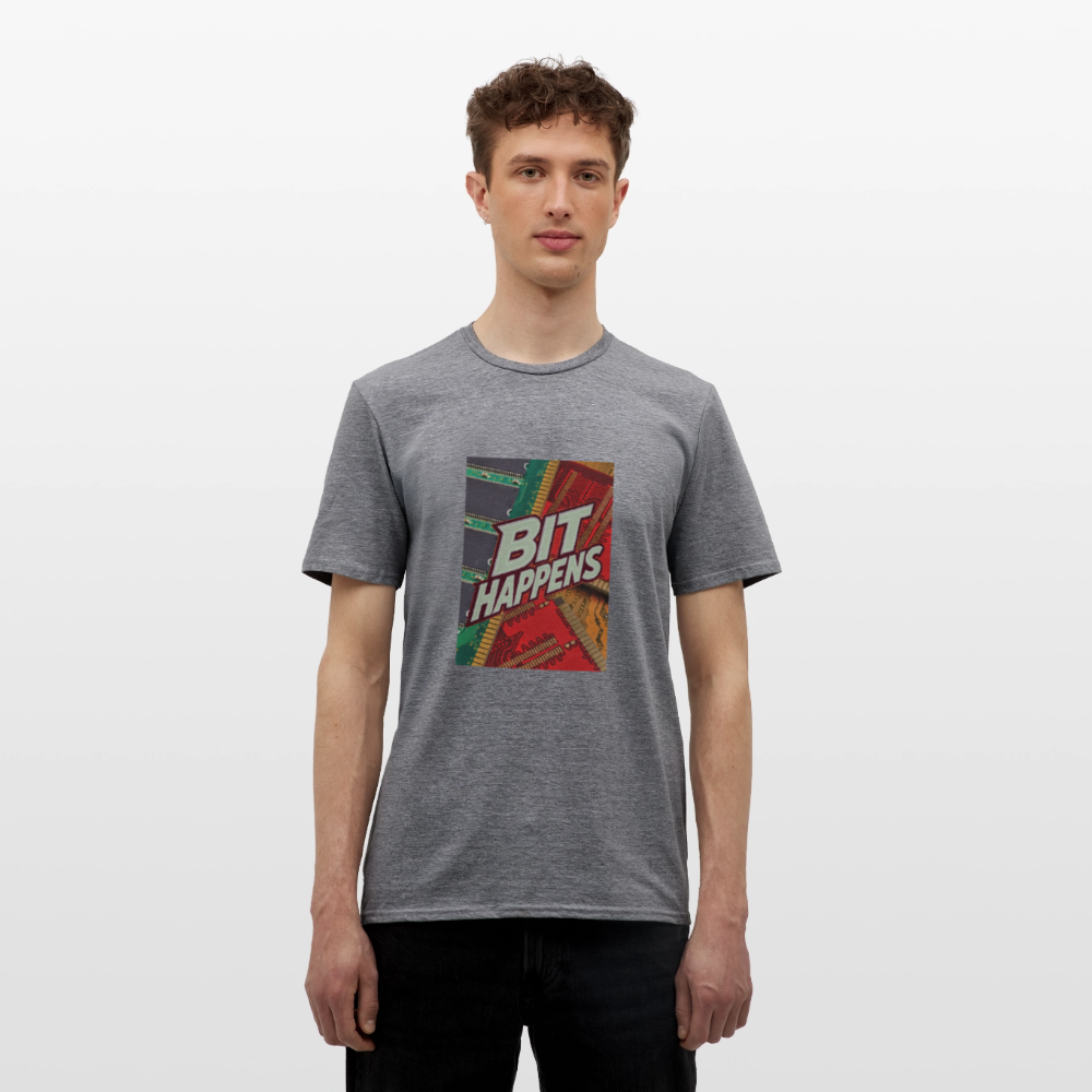 Bit Happens - Männer T-Shirt - Graphit meliert