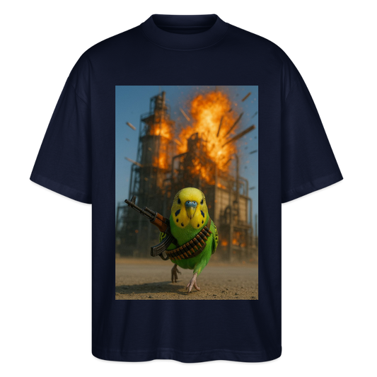 Wellensittich Budgie hat genug - Stanley/Stella Oversized Unisex Bio T-Shirt Blaster - Navy