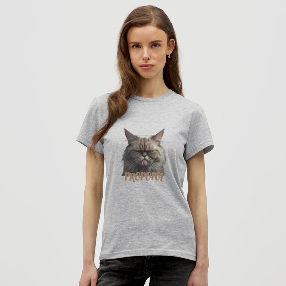 Propofol Cat - Frauen T-Shirt - Grau meliert