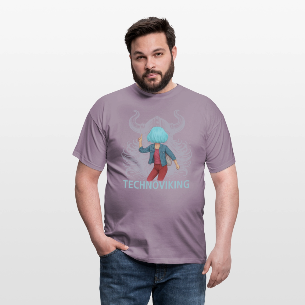 Technoviking rescue moment - Männer T-Shirt - Lilagrau 