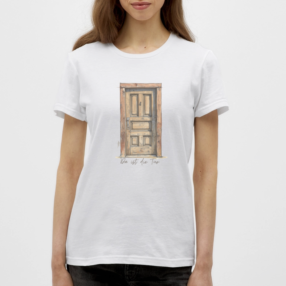 Da ist die Tür Sketch - Frauen T-Shirt - Weiß