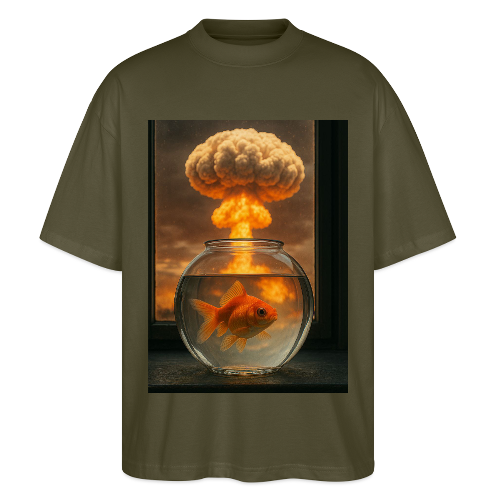 Fish World is ending - Stanley/Stella Oversized Unisex Bio T-Shirt Blaster - Khaki