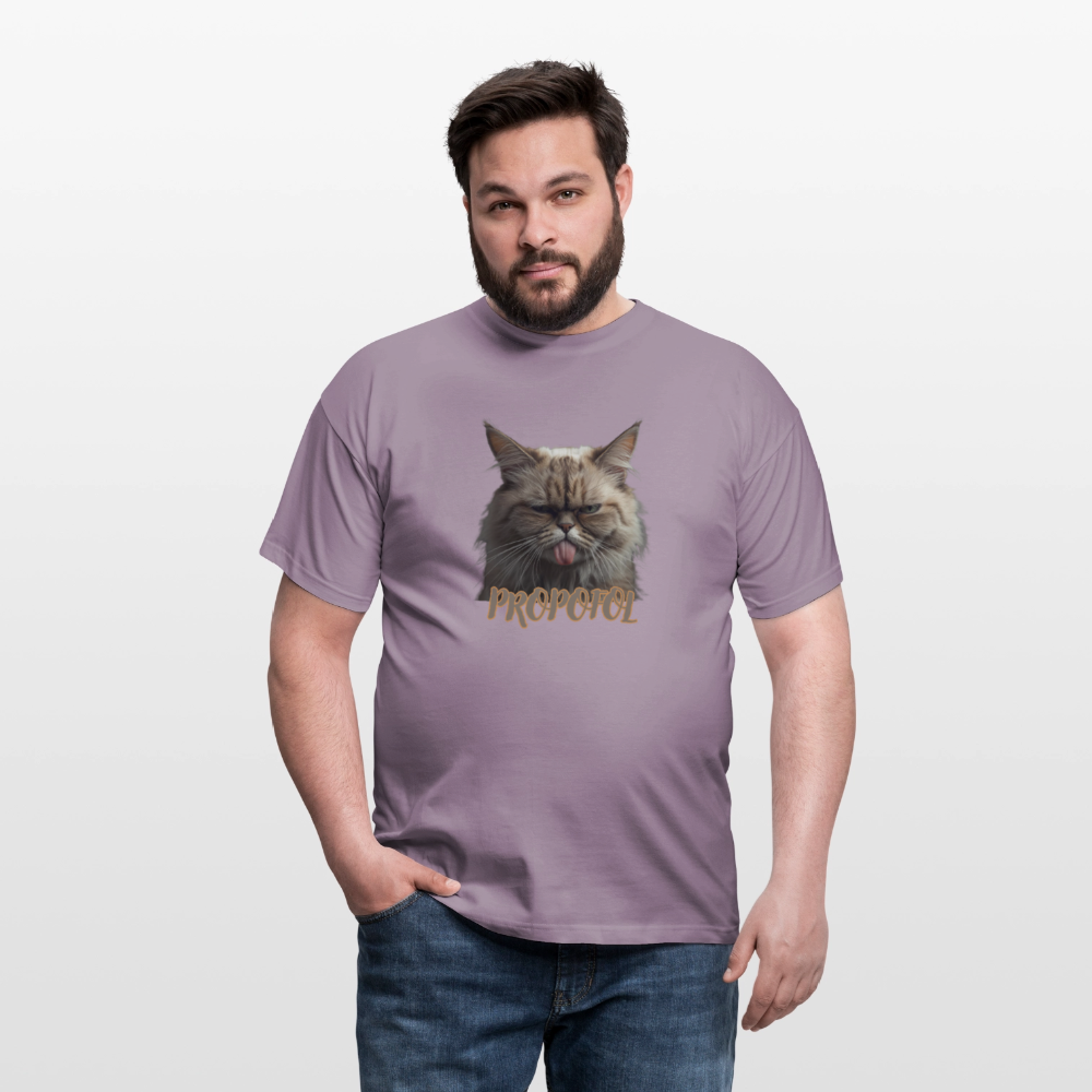 Propofol Cat - Männer T-Shirt - Lilagrau 