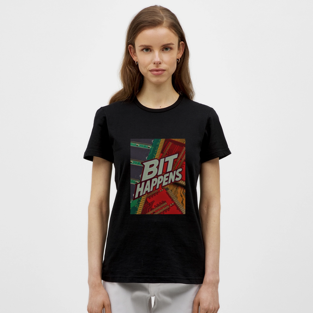 Bit Happens - Frauen T-Shirt - Schwarz