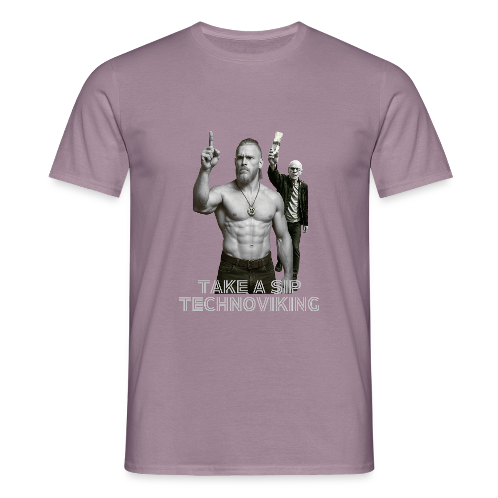 Take a sip Technoviking - Männer T-Shirt - Lilagrau 