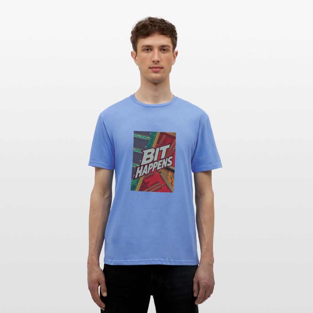 Bit Happens - Männer T-Shirt - carolina blue