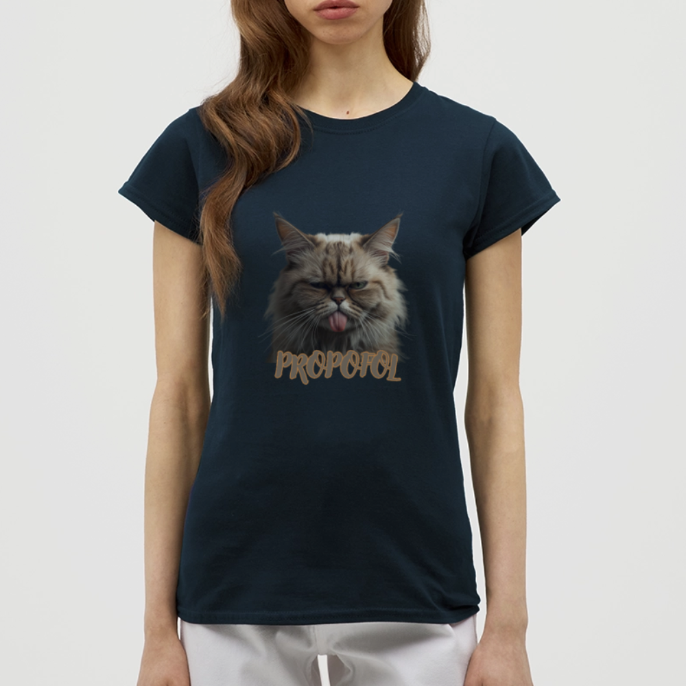 Propofol Cat - Frauen T-Shirt - Navy