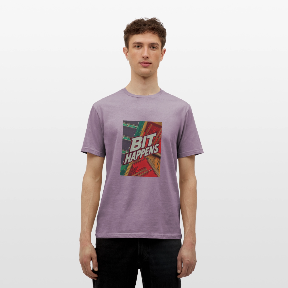 Bit Happens - Männer T-Shirt - Lilagrau 