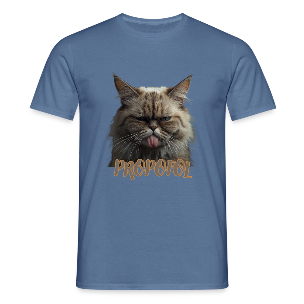 Propofol Cat - Männer T-Shirt - Taubenblau 