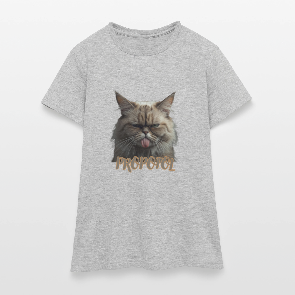 Propofol Cat - Frauen T-Shirt - Grau meliert