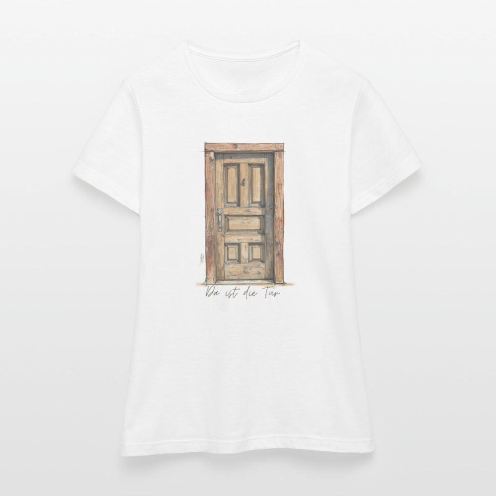 Da ist die Tür Sketch - Frauen T-Shirt - Weiß